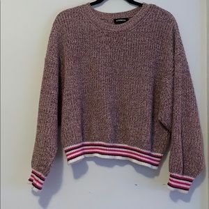 Express cropped sweater with ribbing